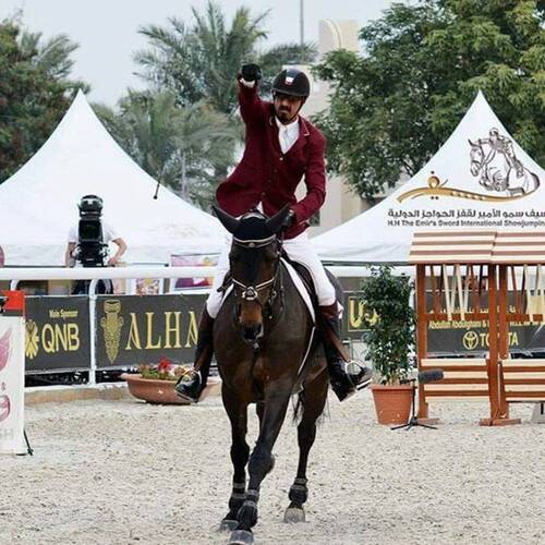 Al Bin Khalid Al Thani won the CSI5* HH Emir's Sword Grand Prix in Doha