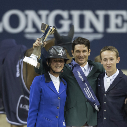 The podium at the Longines FEI World Cup™ Jumping 2015 Final in Las Vegas