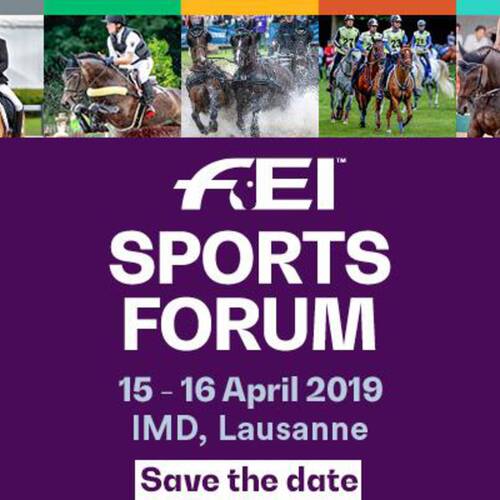 FEI SPORTS FORUM 2019 - Registration opens on 28 February - Save the date!