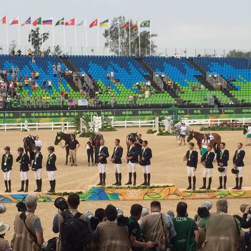 THE EVENTING WINNING TEAMS LAP OF HONOUR IN RIO!