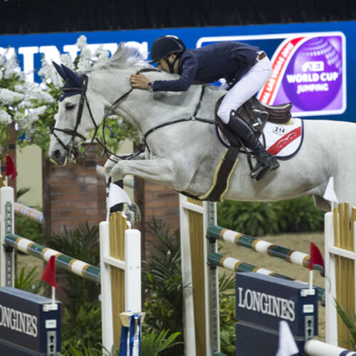 Irish wonderboy, Bertram Allen, wins first round of Longines Final with Molly Malone