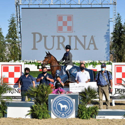 LISA CARLSEN AND LIVESTREAM 2 EMERGE VICTORIOUS IN THE FEI $137,000 1.55M CSI3* GRAND PRIX, SPONSORED BY PURINA ANIMAL NUTRITION