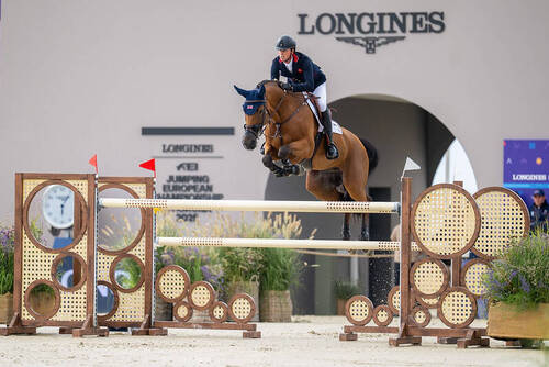 Ben Maher (GBR) riding Dallas Vegas Batilly. Photo Credit: FEI/Benjamin Clark