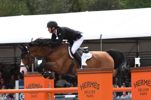 William WHITAKER riding  UTAMARO D ECAUSSINES - SBS GBR during  the Bahrain  Pearl Stakes (Class 73) Jumping Competition during the Royal Windsor Horse Show private grounds of Windsor Castle, in Windsor in the county of Berkshire, UK on 11th May 2018