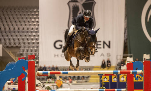 Bryan Balsiger (SUI) riding Dubai du Bois Pinchet - winners of the Longines FEI Jumping World Cup 2022/23 - Oslo (NOR)     Copyright ©FEI/Roland Thunholm