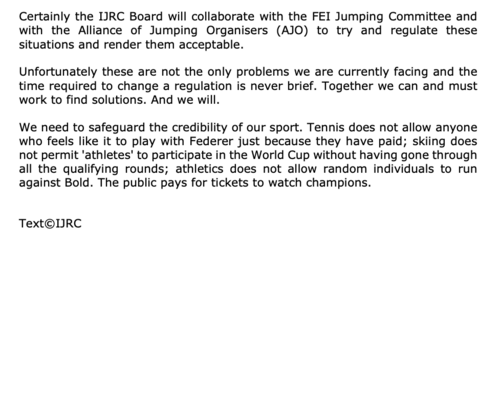 STATEMENT FROM THE IJRC ON THE RANKING LIST AND INVITATION SYSTEM 3