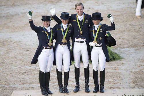 DRESSAGE GRAND PRIX PODIUM TEAM GermanyPic Richard Juilliart
