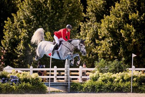 Christian KUKAK (GER) with  CHECKER 47 at the Paris Olympics - Individual qualifier.Photo Copyright © FEI/Liz Gregg
