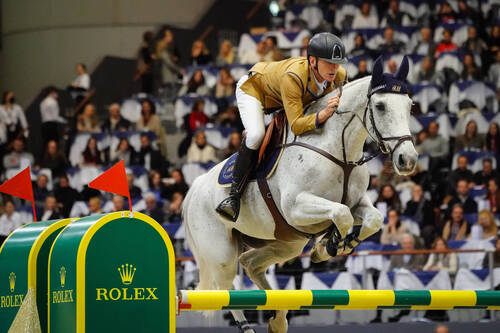 Peder Fredricson of Sweden riding Catch Me Not S during the CHI de Geneva - Rolex Grand Slam of Show Jumping on December 10, 2021 in Geneva, Switzerland. (Photo by Pierre Costabadie/Icon Sport)