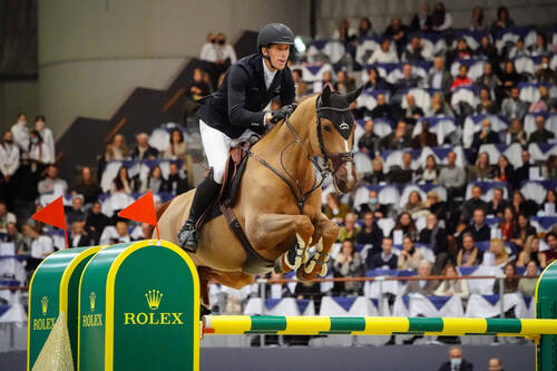 Henrik von Eckermann of Sweden riding King Edward during the CHI de Geneva - Rolex Grand Slam of Show Jumping on December 10, 2021 in Geneva, Switzerland. (Photo by Pierre Costabadie/Icon Sport)