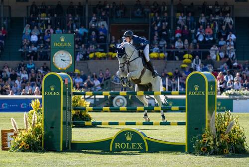 Martin Fuchs riding Leone Jei in the CPKC International Grand Prix presented by Rolex
