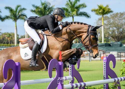 Tiffany Foster and Northern Light placed fifth in the $214,000 CSI 4* Marshall &Sterling/Great American Grand Prix on Sunday, February 7. ﻿Photo by Jump Media