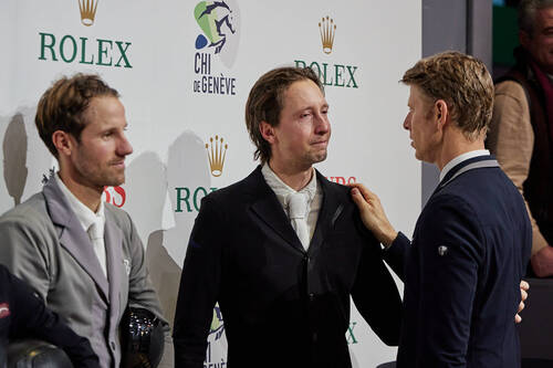An emotional Martin Fuchs with Max Kühner.