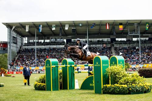 Marcus Ehning rides Stargold to win the Rolex Grand Prix