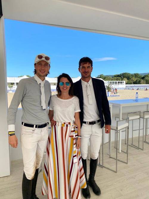 Steve Guerdat, N.1and Martin Fuchs, N.2, on the World Ranking List with event director Beatrice Ottaviani)