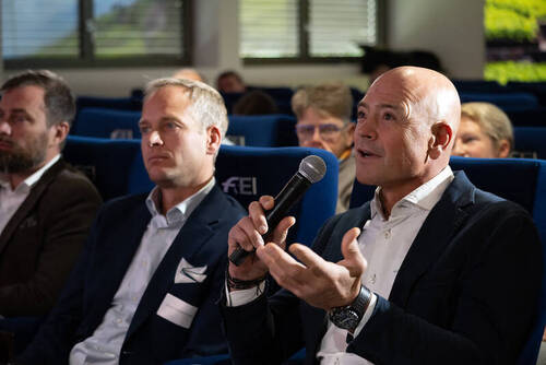 François Mathy Jr (BEL), President of the International Jumping Riders Club (IJRC), and Todd Hinde, FEI Jumping Director