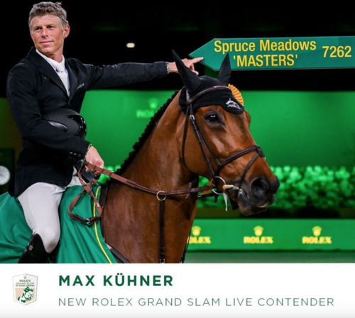 Congratulation:  IJRC's Board Member Max Kühner New Rolex Grand Slam of Show Jumping live contender!