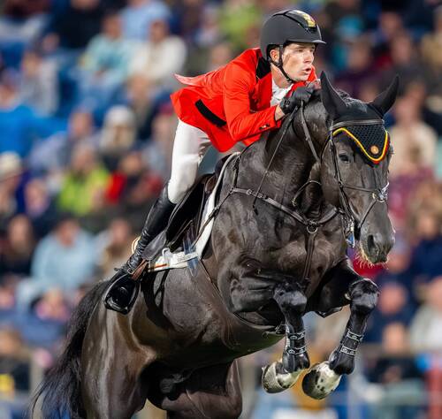 Thibeau Spits (BEL) rides Impress-K van't Kattenheye Z. Photo Credit: FEI/Benjamin Clark