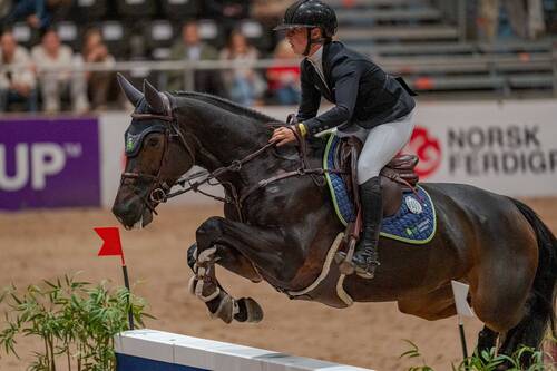 Sanne Thijssen (NED) and Cupcake Z - winners of the Longines FEI Jumping World Cup - Oslo (NOR)     Copyright ©FEI/Kim C Lundin