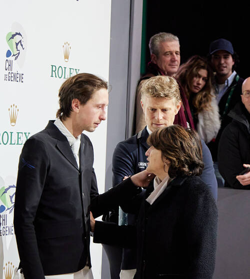 Martin Fuchs is congratulated by IJRC Director Eleonora Ottaviani.