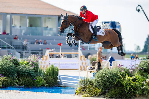 Christian Kukuk (GER) riding Just Be Gentle. Photo Credit: FEI/Benjamin Clark