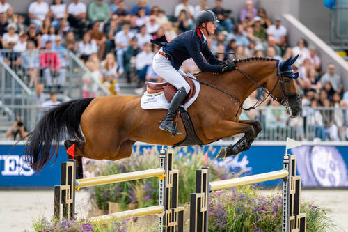 LONGINES FEI Jumping European Championship A Coruña 2025™Ben Maher (GBR) riding Dallas Vegas Batilly during the Longines FEI Jumping European Championship - Second Qualifying Competition - Individuals and Final Teams - Round 2 at the Longines FEI Jumping European Championship A Coruña 2025Photo Credit: FEI/Benjamin Clark