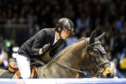 Martin Fuchs (SUI) and Conner Jei winners of the LONGINES FEI Jumping World Cup™ 2024/2025 Bordeaux at the Jumping International de Bordeaux 2025, Bordeaux, France, 8th of February. PC©FEI/Lukasz Kowalski