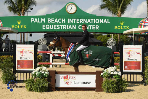Darragh Kenny and Scarlett Du Sart Z claimed victory in the $25,000 New Year's Grand Prix, presented by Vita Flex. ©Anne Gittins Photography